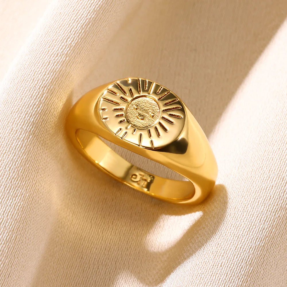 Sun Smile Rings Gold