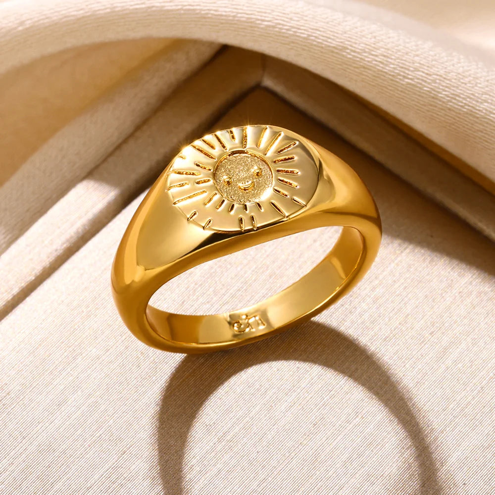 Sun Smile Rings Gold