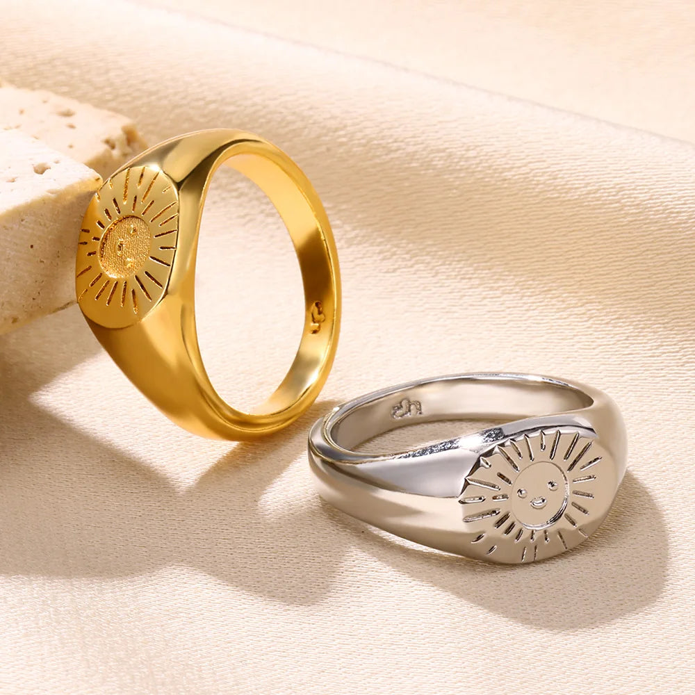 Sun Smile Rings Gold